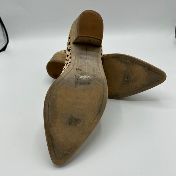 Dolce Vita‎ Booties 9.5 Calf Hair Dalmatian Spot Pointed Toe Ankle Boots 2" Heel - Picture 10 of 13